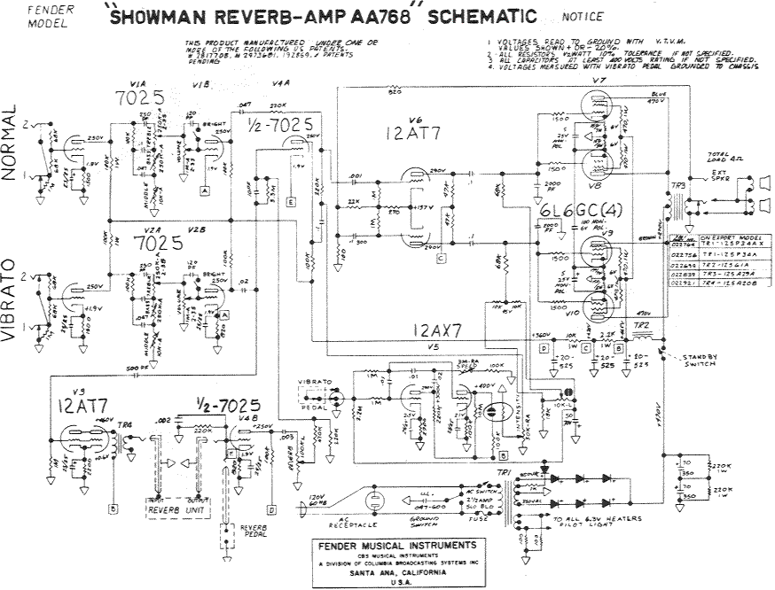 Fender® Forums • View topic - Finding Schematic For My Fender Showman ...